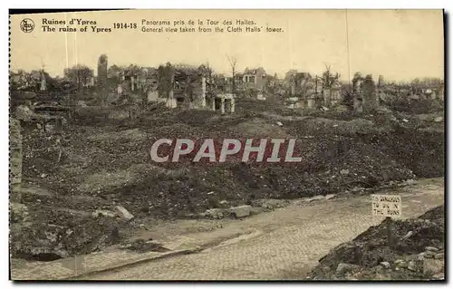 Ansichtskarte AK Militaria Ruines d Ypres Panorama pris de la Tour des Halles