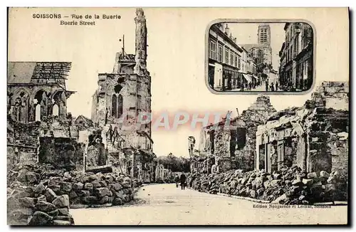 Cartes postales Militaria Soissons Rue de la Buerie