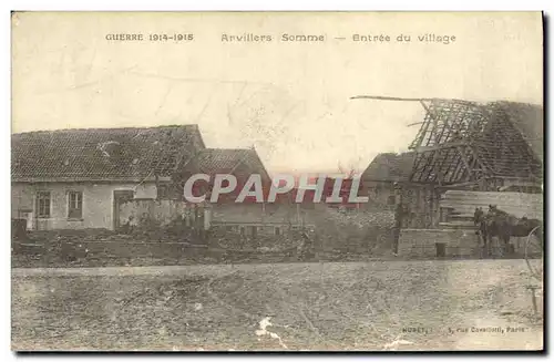 Cartes postales Militaria Guerre Arvillers Somme Entree du Village