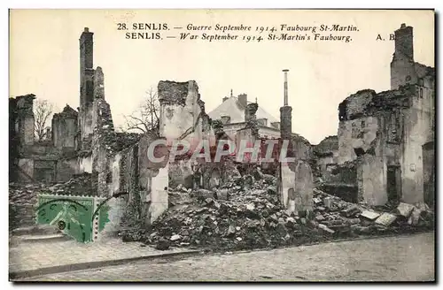 Cartes postales Militaria Senlis Guerre Septembre Faubourg St Martin