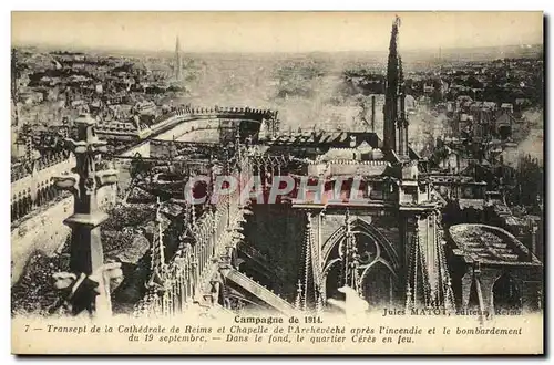 Ansichtskarte AK Militaria Reims Transept de la Cathedrale et Chapelle de L Archeveche