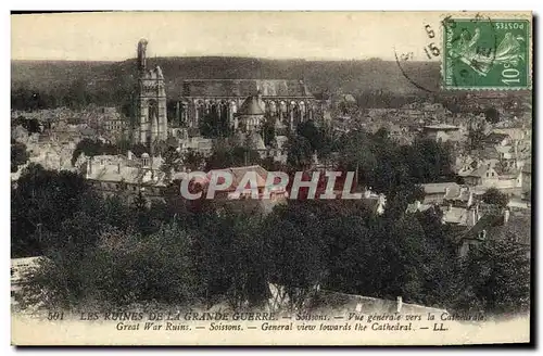 Ansichtskarte AK Militaria Soissons Vue generale Vers la cathedrale