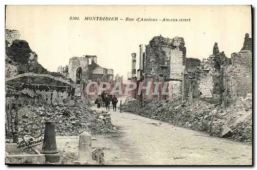 Cartes postales Militaria Montdidier Rue D Amiens