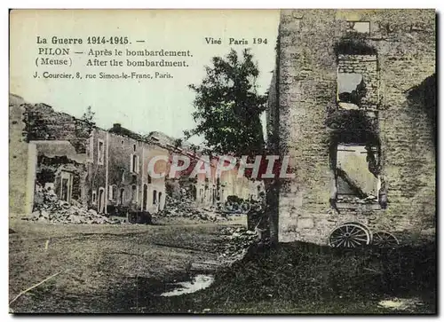 Cartes postales Militaria Pilon Apres le Bombardement