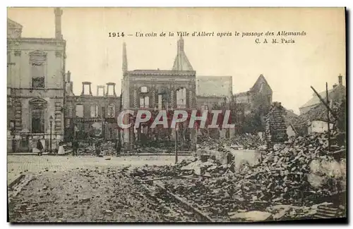 Cartes postales Militaria Paris Un Coin de la Ville d Albert apres le Passage des Allemands