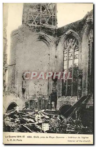 Cartes postales Militaria Bus Pres de Roye Interieur de L Eglise