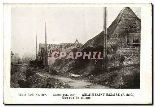 Cartes postales Militaria Ablain Saint Nazaire Une rue du Village