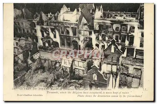 Cartes postales Militaria Ruines de Termonde