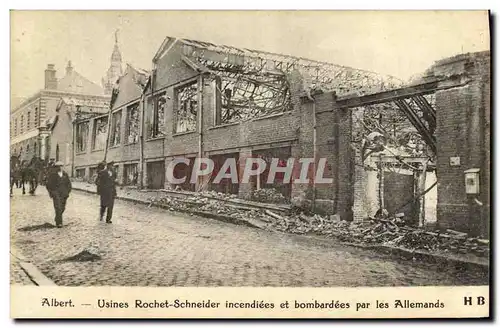 Ansichtskarte AK Militaria Albert Usines Rochet Schneider Incendiees