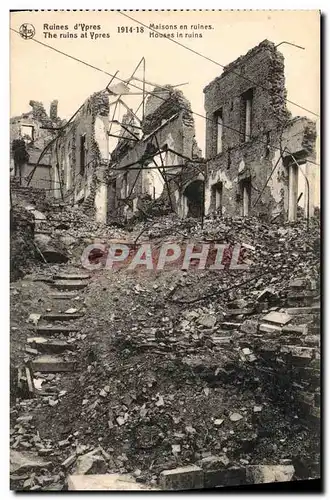 Cartes postales Militaria Ruines d Ypres Maisons