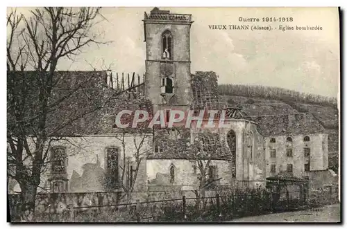 Cartes postales Militaria Vieux Thann Eglise Bombardee