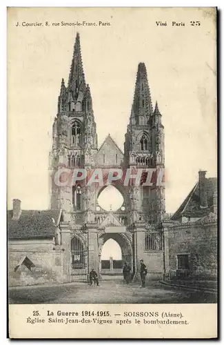 Ansichtskarte AK Militaria Soissons Eglise Saint Jean des Vignes Apres le Bombardement