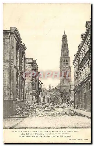 Cartes postales Militaria Arras Guerre Apres le bombardement