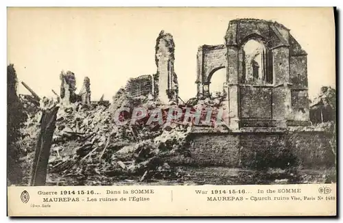 Cartes postales Militaria Maurepas Les Ruines de L Eglise