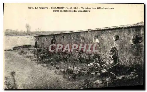 Cartes postales Militaria Chambry Tombes des Officiers tues Pour la Defense du Cimetiere