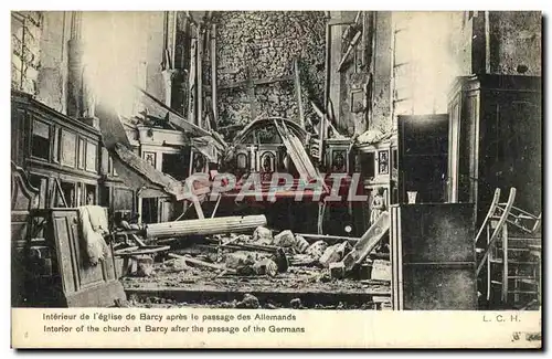 Cartes postales Militaria Barcy Interieur de l eglise