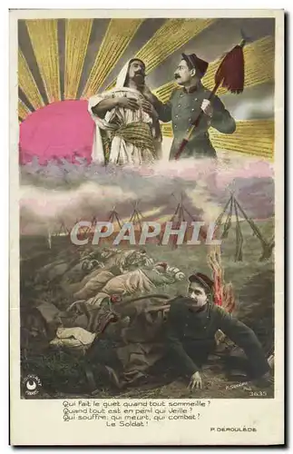 Cartes postales Militaria Qui Fait le Quet Quand tout Sommeille