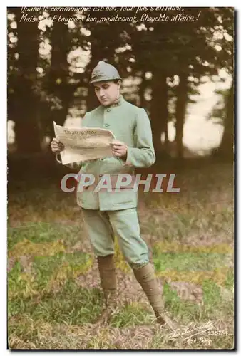 Cartes postales Militaria Soldat Le journal