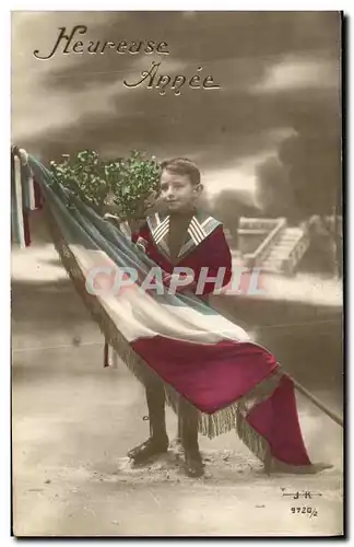 Cartes postales Militaria Heureuse Annee Enfant Drapeau