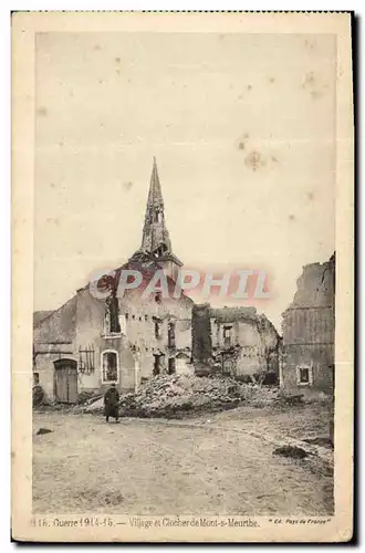 Ansichtskarte AK Militaria Village et Clocher de Mont St Meurthe