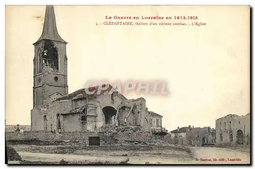 Cartes postales Militaria Clezentaine Theatre d un Violent combat L Eglise