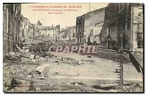 Cartes postales Militaria La Guerre en Lorraine Gerbeviller Incendie par les Allemands