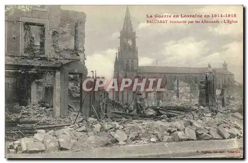 Ansichtskarte AK Militaria La Guerre en Lorraine Baccarat Bombarde par les Allemands L Eglise