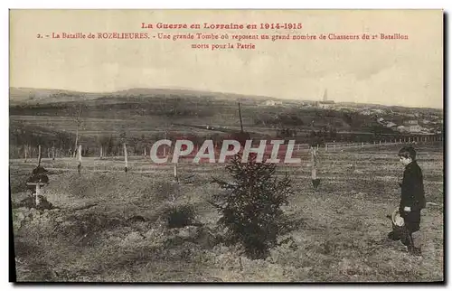 Cartes postales Militaria La Guerre en Lorraine La Bataille de Rozelieures Une Grande Tombe ou reposent un grand