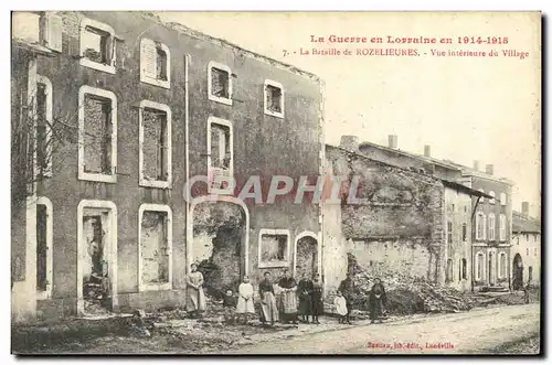 Cartes postales Militaria La Guerre en Lorraine La Bataille de Rozelieures Vue Interieure du Village