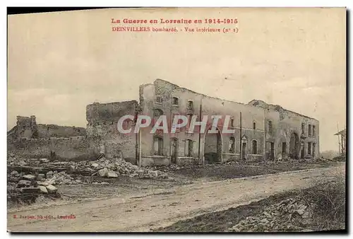 Cartes postales Militaria La Guerre en Lorraine Deinvillers Bombarde Vue Interieure