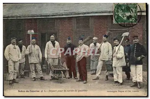 Ansichtskarte AK Militaria Scene de Caserne Depart pour la Corvee de Quartier