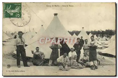 Cartes postales Militaria Mailly le Camp Sous la tente