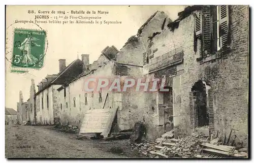 Cartes postales Militaria Guerre de 1914 Bataille de la Marne Joches 13km de Fere Champenoise Groupe de fermes b