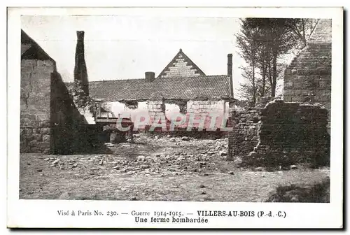 Ansichtskarte AK Militaria Villers Au Bois Une Ferme bombardee