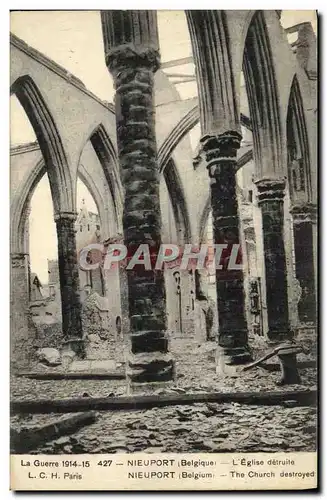 Ansichtskarte AK Militaria La Guerre Nieuport Belgique L eglise detruite