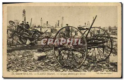 Cartes postales Militaria Guerre Glanes Marne ce que Devient une ferme