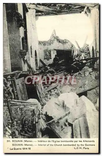 Cartes postales Militaria Souain Interieur de L Eglise