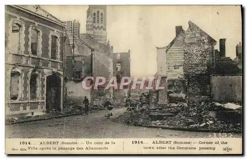 Cartes postales Militaria Albert Somme Un Coin de la Ville Apres le passage des allemands