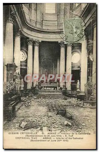 Cartes postales Militaria Guerre Univerelle Arras Interieur de la cathedrale