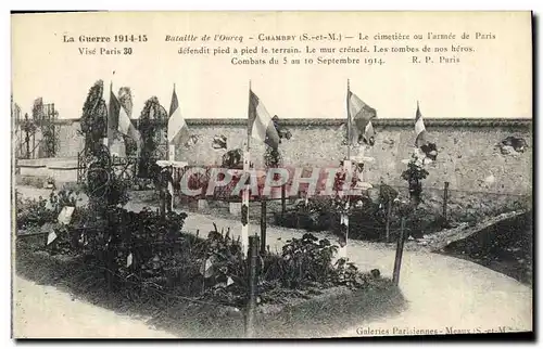 Cartes postales Militaria LA Guerre Bataille de l ourcq Chambry Le cimetiere