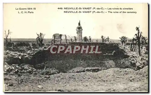 Cartes postales Militaria Neuville St Vaast Les ruines du cimetiere