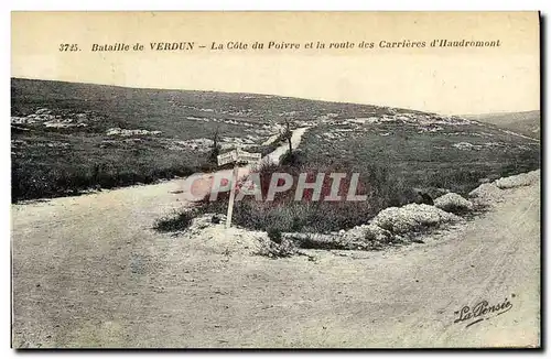 Cartes postales Militaria Bataille de Verdun La Cote du Poivre et la Route des carrieres d Haudromont