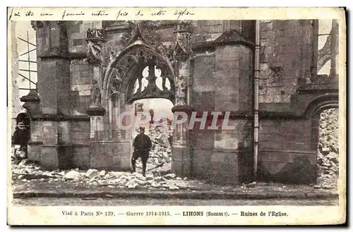 Cartes postales Militaria Lihons Ruines de L Eglise