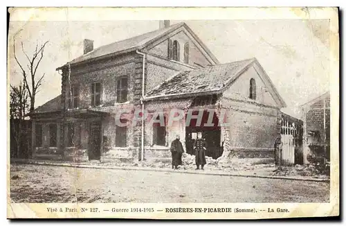 Ansichtskarte AK Militaria Rosieres En Picardie La Gare