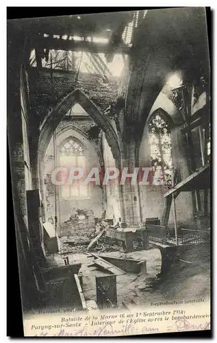 Ansichtskarte AK Militaria Pargny sur Saulx Interieur de l eglise apres le bombardement