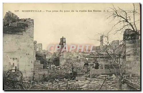 Cartes postales Militaria Mogneville Vue Prise du Pont de la Ruelle des Ecoles