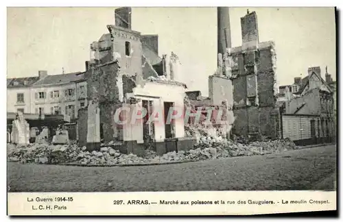 Cartes postales Militaria Arras Marche aux Poissons et la Rue des Gauguiers