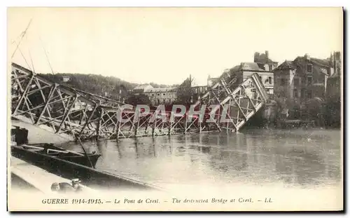 Cartes postales Militaria Le pont de Creil