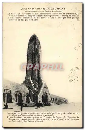 Cartes postales Militaria Ossuaire et Phare de Douaumont Le Phare