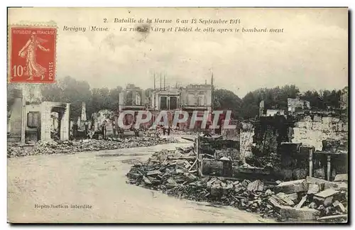 Ansichtskarte AK Militaria Bataille de la Marne Revigny sur Meuse Le rue de Vitry et l hotel de ville